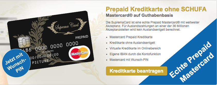Supremacard Prepaid Kreditkarte
